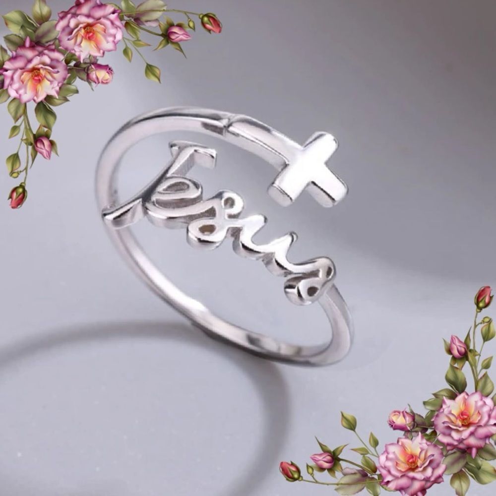Jesus cross Design Cuff Ring